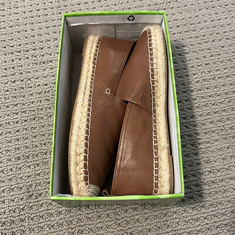 NEW Sam Edelman Kylie Latte Leather Espadrilles 9